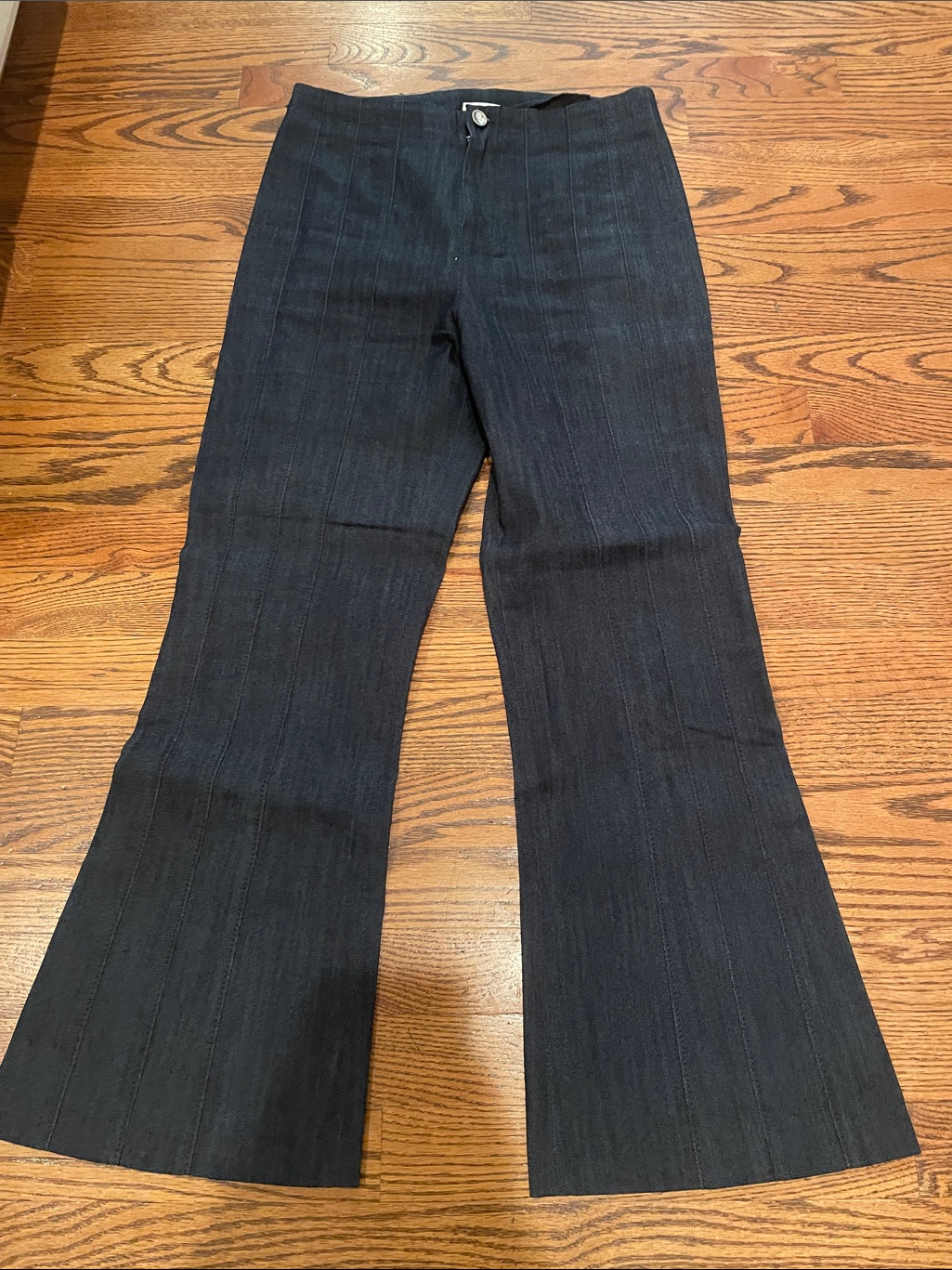 Cinq A Sept Seamed Dark Denim Ankle Flared Jean Sz 8